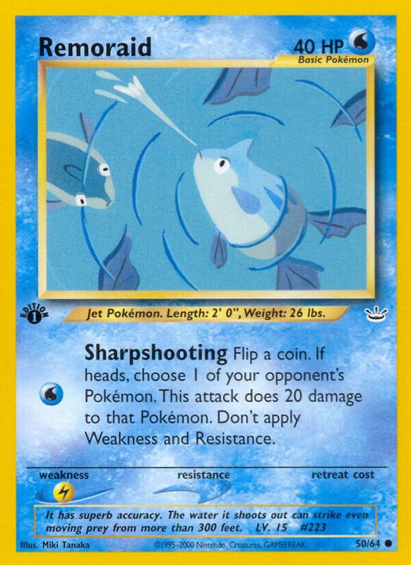 Remoraid Pokemon card from Neo Revelation