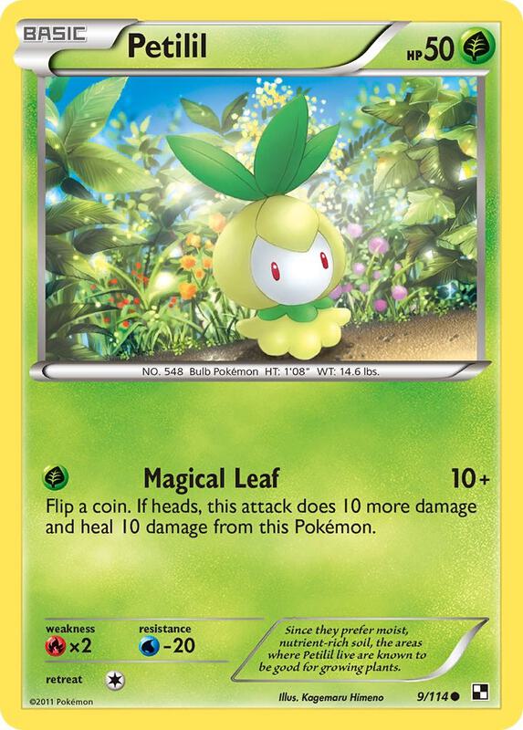 Petilil Pokemon card from Black and White