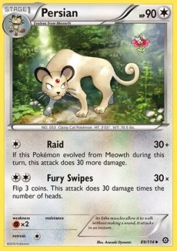 Persian Pokemon card from Steam Siege