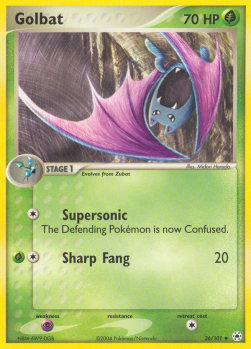 Golbat Pokemon card from EX Hidden Legends
