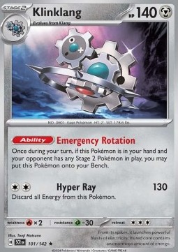 Klinklang Pokemon card from Stellar Crown