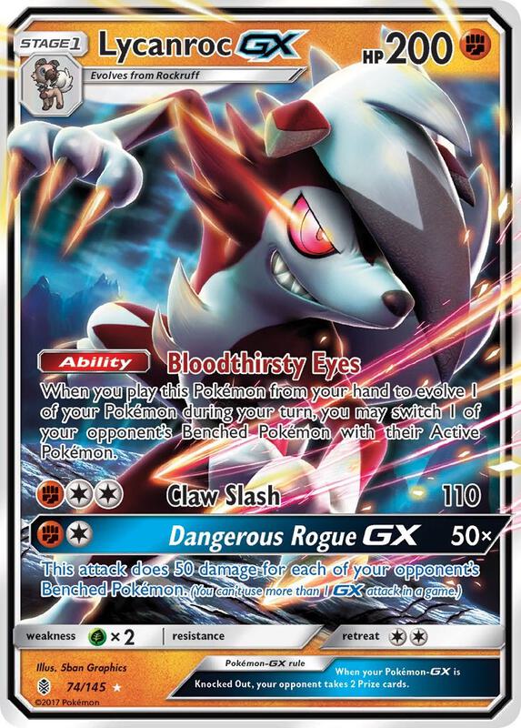 Lycanroc GX Pokemon card from SM - Guardians Rising