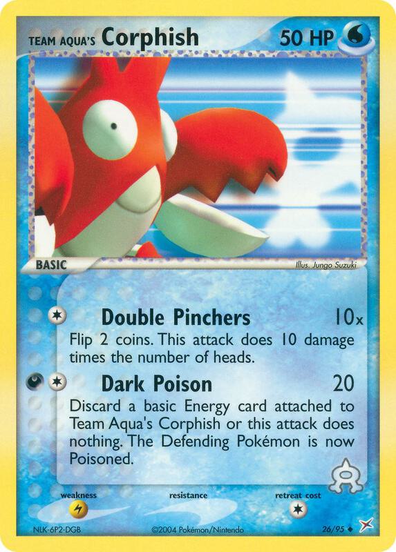 Team Aqua's Corphish Pokemon card from Team Magma vs Team Aqua