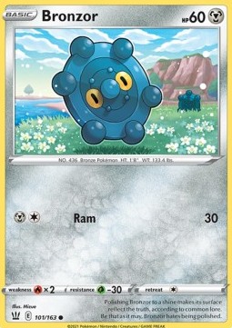 Bronzor Pokemon card from Battle Styles