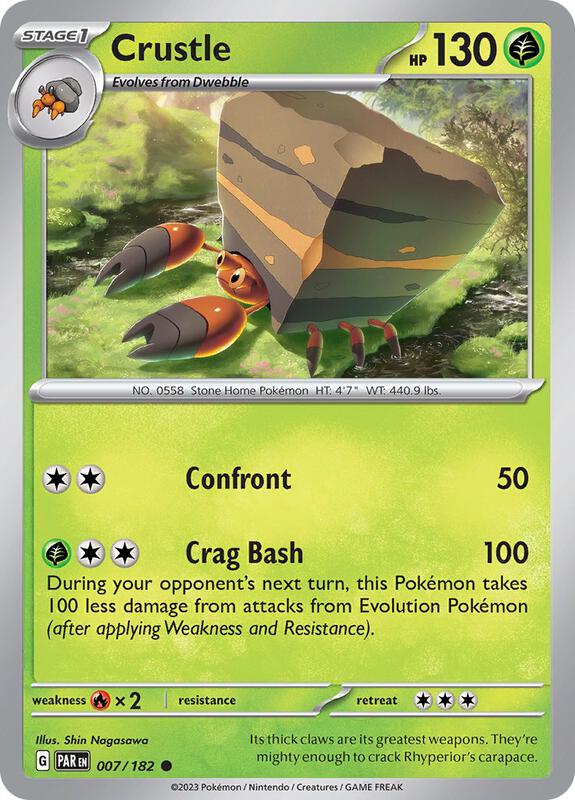 Crustle Pokemon card from SV04: Paradox