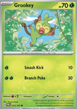 Grookey Pokemon card from Twilight Masquerade