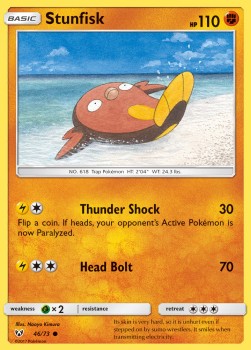 Stunfisk Pokemon card from Shining Legends