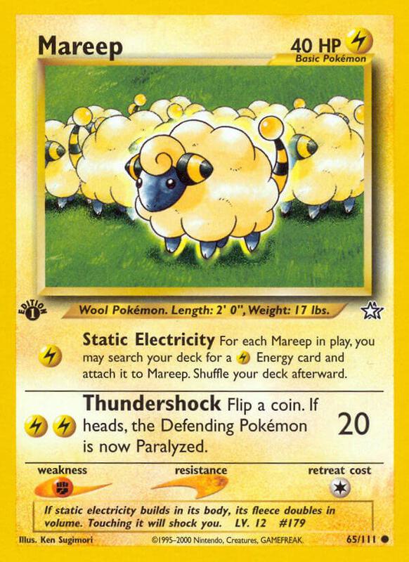 Mareep Pokemon card from Neo Genesis