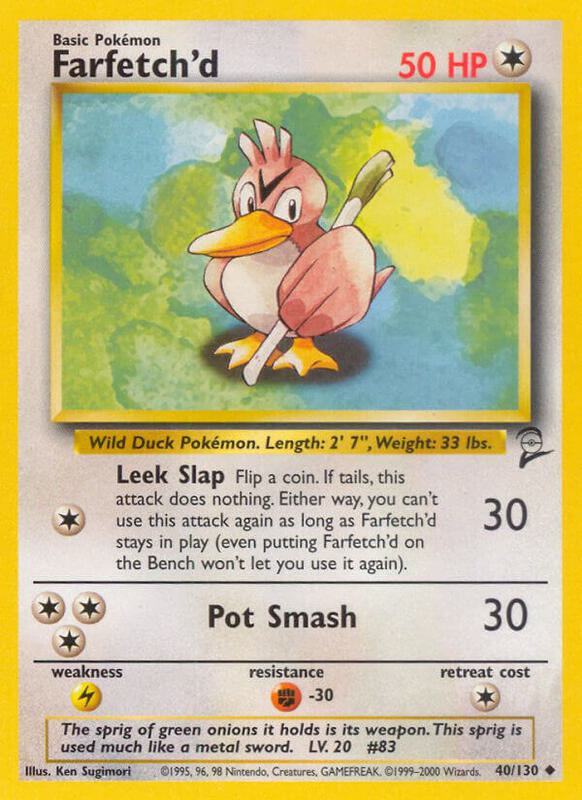 Farfetch'd Pokemon card from Base Set 2