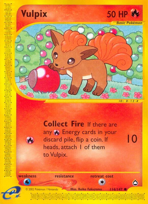 Vulpix Pokemon card from Aquapolis