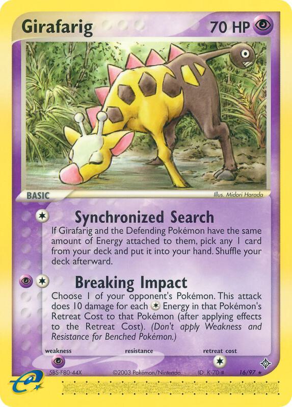 Girafarig Pokemon card from Dragon