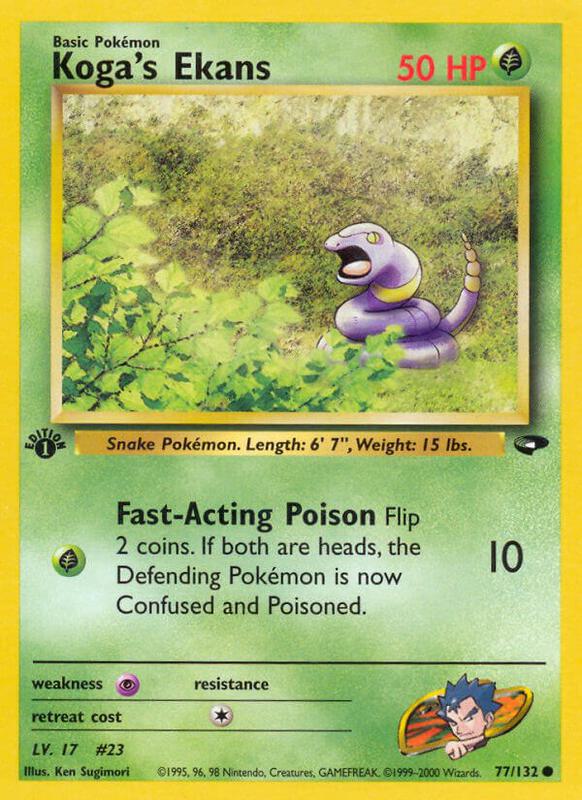 Koga's Ekans Pokemon card from Gym Challenge