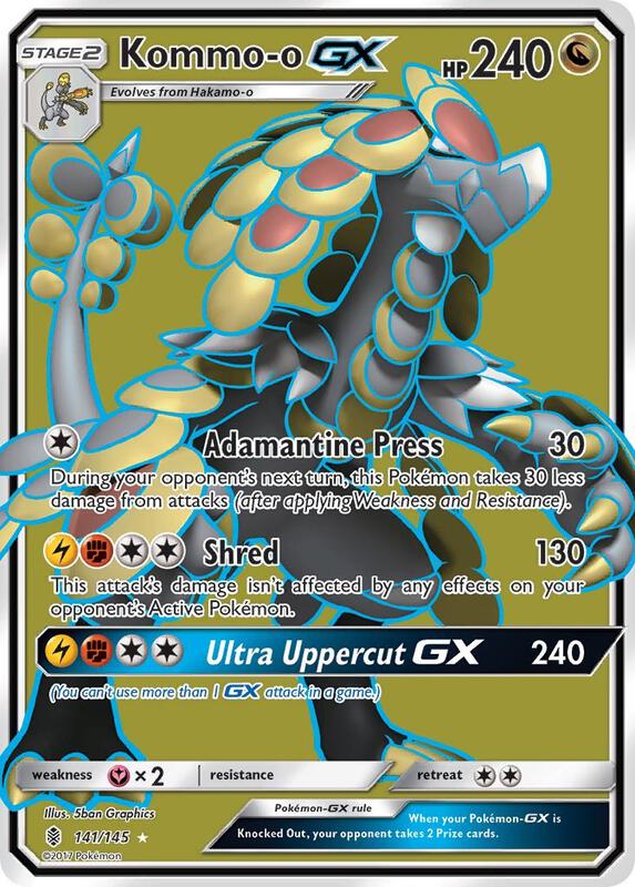 Kommo-o GX (Full Art) Pokemon card from SM - Guardians Rising