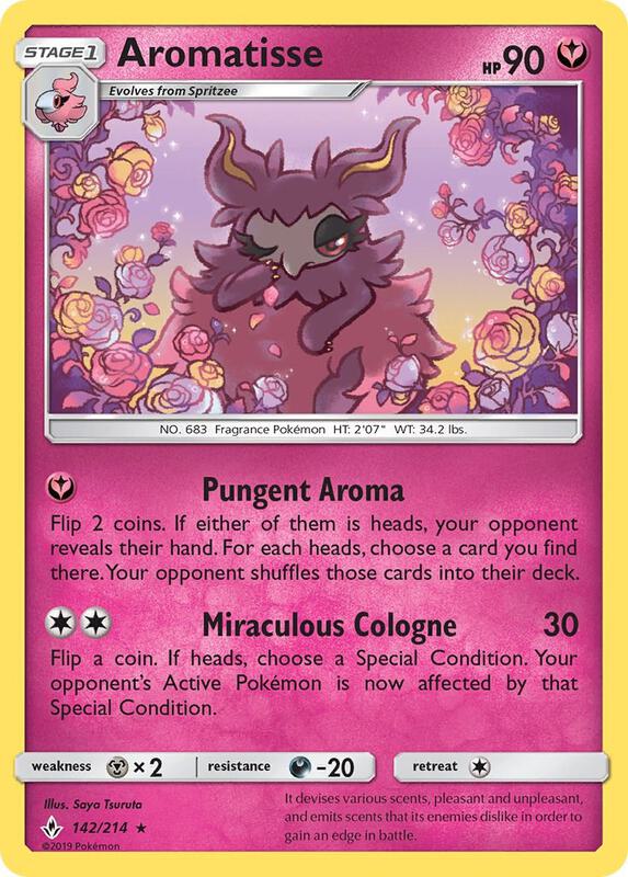 Aromatisse Pokemon card from SM - Unbroken Bonds