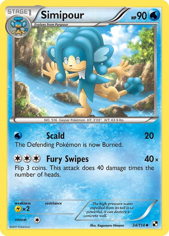 Simipour Pokemon card from Black and White