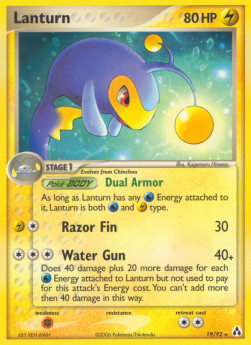 Lanturn Pokemon card from EX Legend Maker