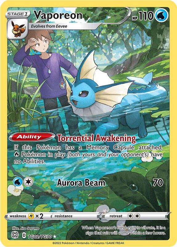 Vaporeon Pokemon card from SWSH09: Brilliant Stars Trainer Gallery