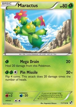 Maractus Pokemon card from Black White