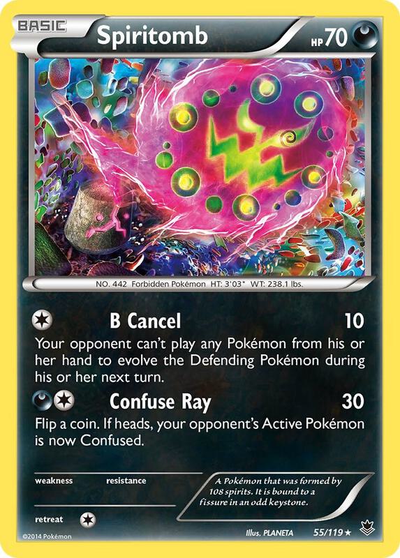 Spiritomb Pokemon card from XY - Phantom Forces