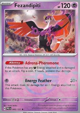 Fezandipiti Pokemon card from Prismatic Evolutions Additionals