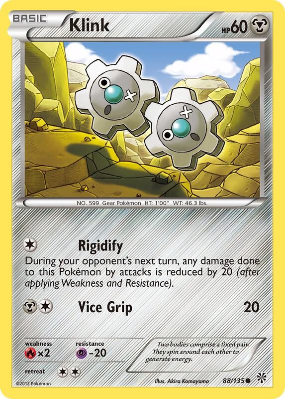 Klink Pokemon card from Plasma Storm