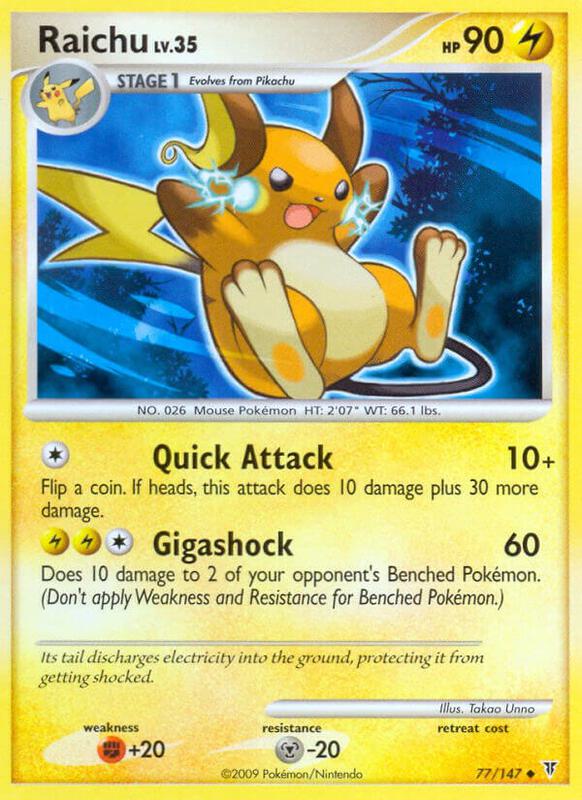 Raichu Pokemon card from Supreme Victors