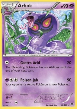 Arbok Pokemon card from XY