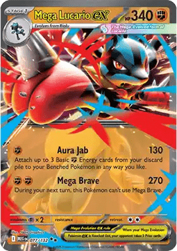 Mega Lucario ex Pokemon card from Mega Evolution