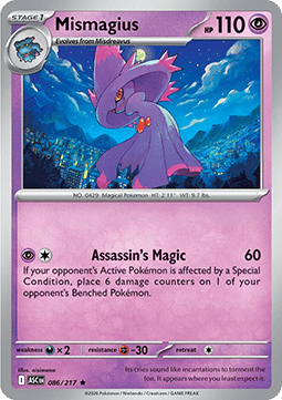 Mismagius Pokemon card from Ascended Heroes