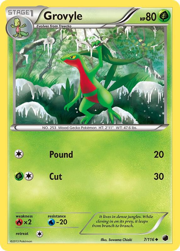 Grovyle Pokemon card from Plasma Freeze