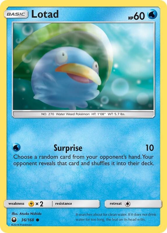 Lotad Pokemon card from SM - Celestial Storm