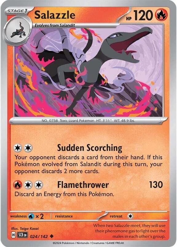 Salazzle Pokemon card from SV07: Stellar