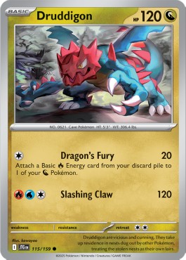Druddigon Pokemon card from Journey Together