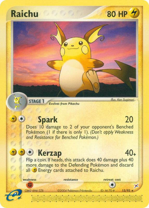 Raichu Pokemon card from Team Magma vs Team Aqua