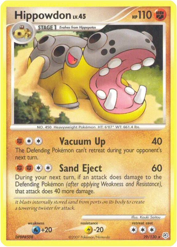 Hippowdon Pokemon card from Diamond and Pearl