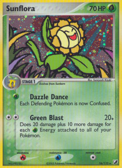 Sunflora Pokemon card from EX Unseen Forces