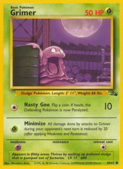 Grimer Pokemon card from Fossil