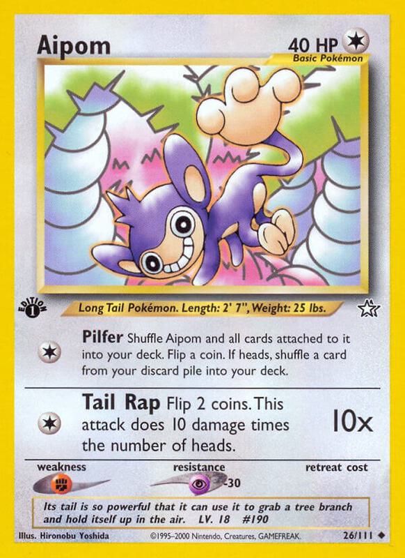 Aipom Pokemon card from Neo Genesis