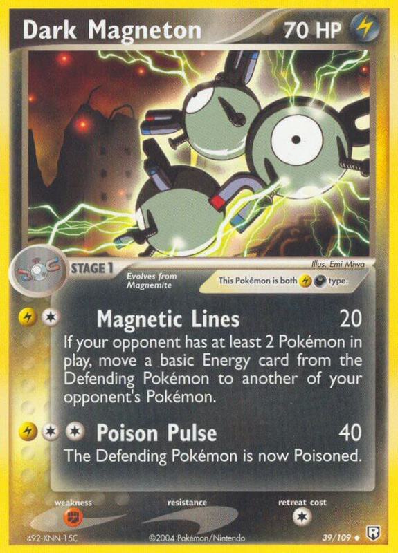 Dark Magneton Pokemon card from Team Rocket Returns
