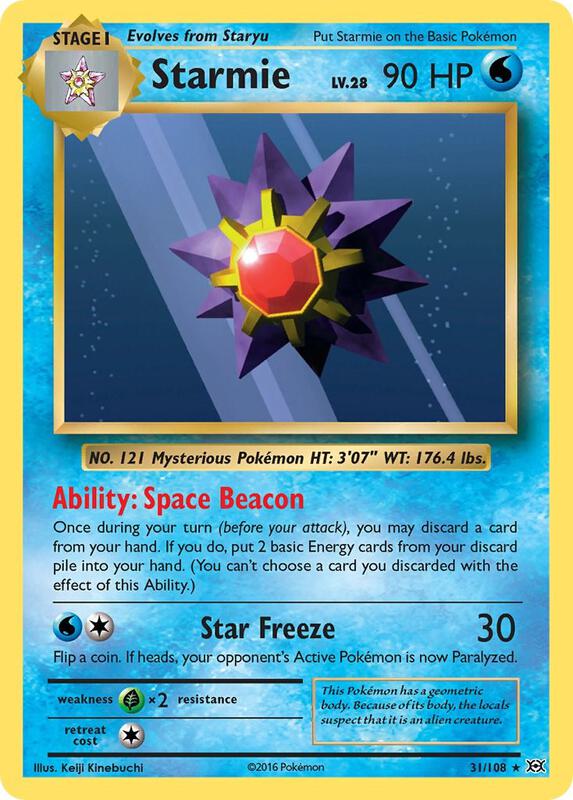 Starmie Pokemon card from XY - Evolutions
