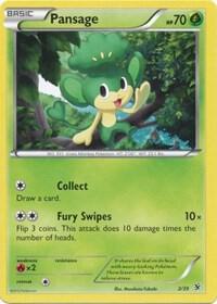 Pansage Pokemon card from Kalos Starter Set