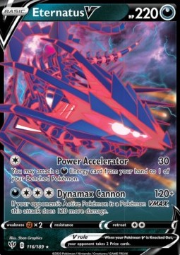 Eternatus V Pokemon card from Darkness Ablaze