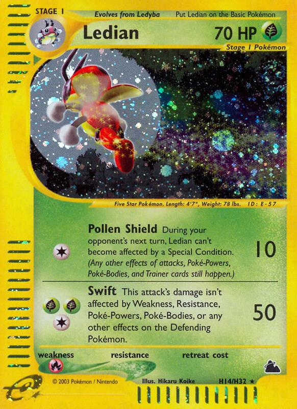 Ledian (H14) Pokemon card from Skyridge
