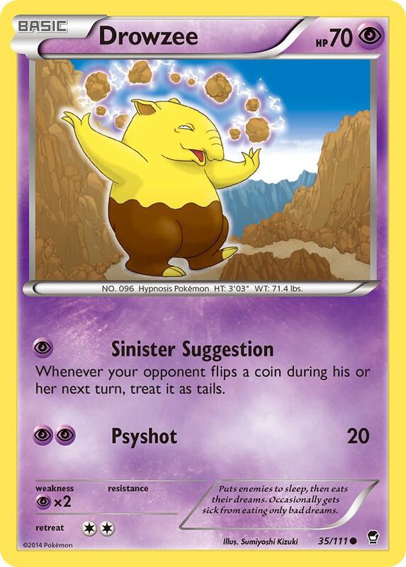 Drowzee Pokemon card from XY - Furious Fists
