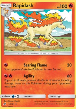 Rapidash Pokemon card from Team Up
