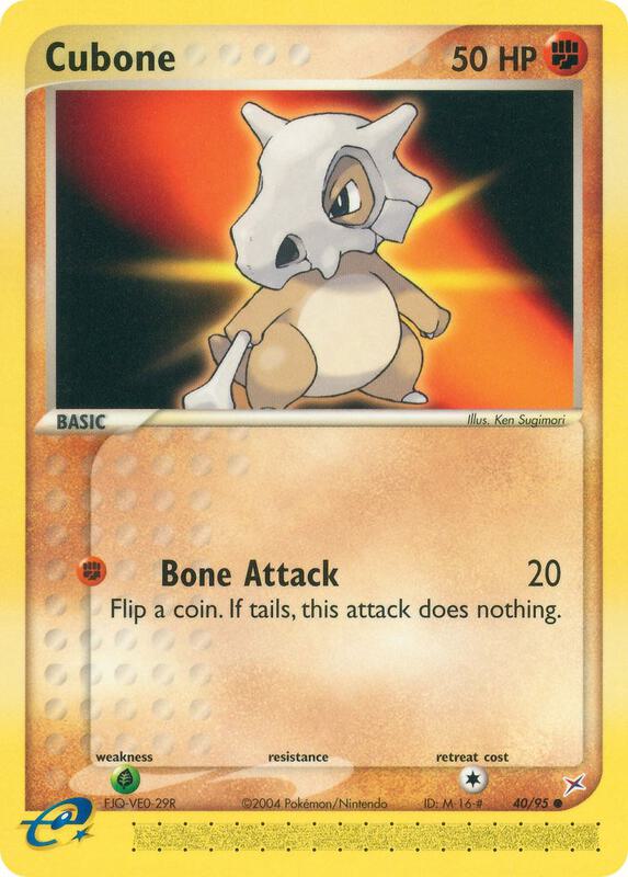 Cubone Pokemon card from Team Magma vs Team Aqua