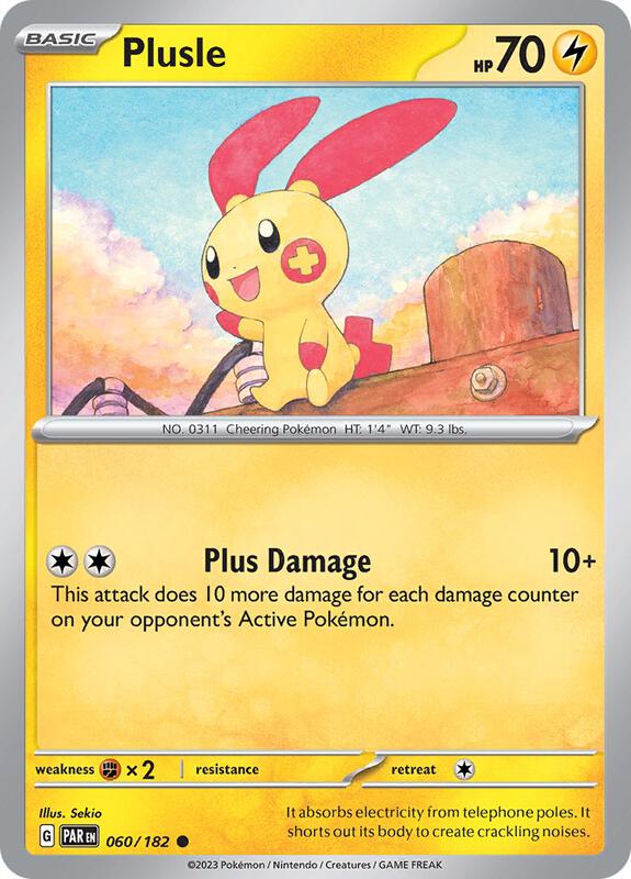 Plusle Pokemon card from SV04: Paradox Rift