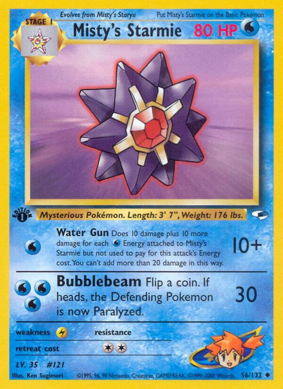 Misty's Starmie Pokemon card from Gym Heroes