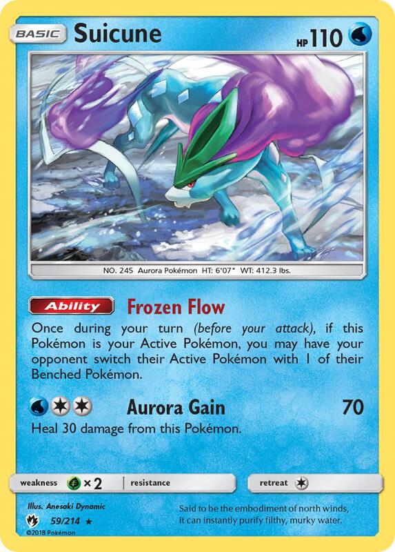 Suicune Pokemon card from SM - Lost Thunder