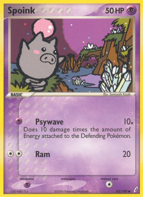 Spoink Pokemon card from Crystal Guardians